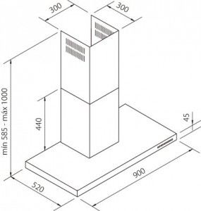 medidas campana de pared white