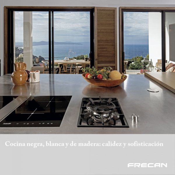 Cocina Rekker con isla de acero inoxidable Bautek, Frecan