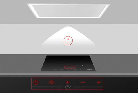 New H-Connect technology integrated into the induction hob, Frecan