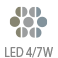 • Iluminación LED con regulador de 3 tonalidades (4/7W). <br>
  (Luz Fría 5500K/Luz Neutra 4000k/Luz Cálida 2700k).