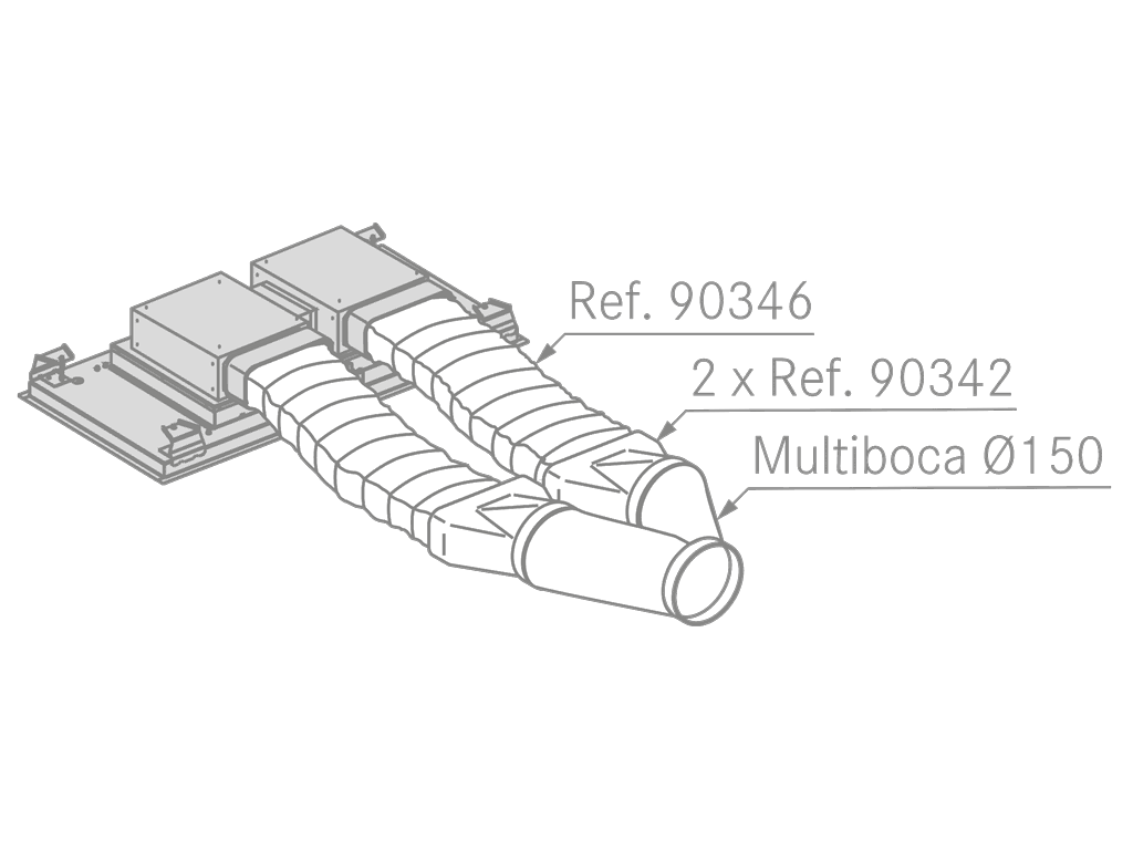 Campanas Extractoras de Cocina - Nitro 2xR700 - Plano técnico