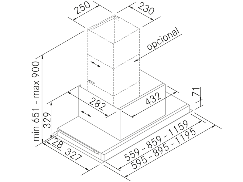 Campanas Extractoras de Cocina - GA Perimetral - Plano técnico