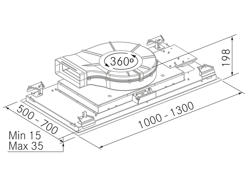 Campanas Extractoras de Cocina - SCL 360 - Plano técnico