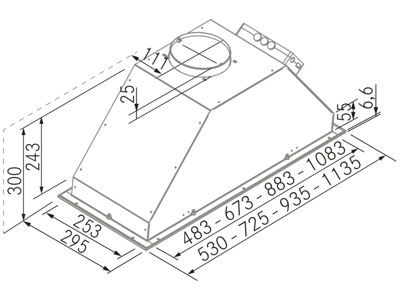 Campanas Extractoras de Cocina - GA - Plano técnico