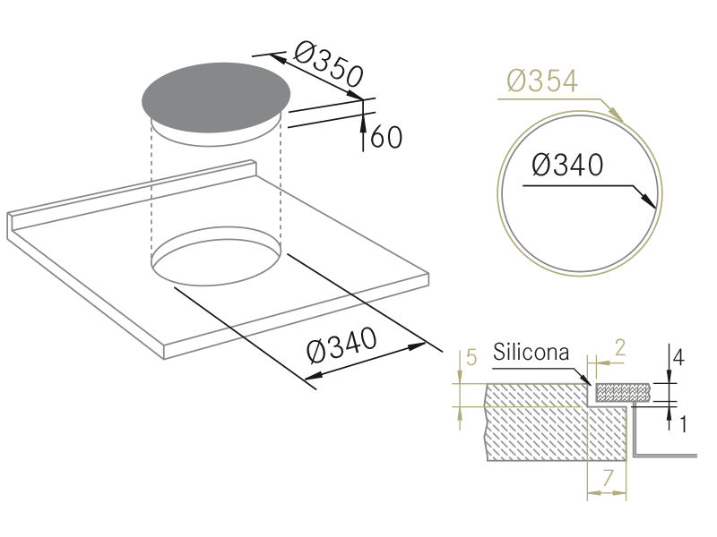 Placas de inducción de diseño - Sistema de Inducción Modular - Plano técnico