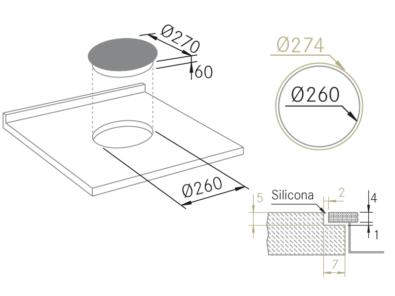 Placas de inducción de diseño - Sistema de Inducción Modular - Plano técnico