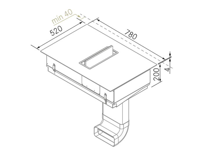 Placa con extractor integrado de superficie Flow 54