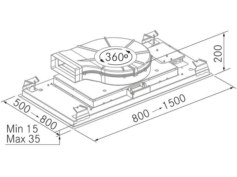 Campanas Extractoras de Cocina - SCL SP 360 Inox - Plano técnico