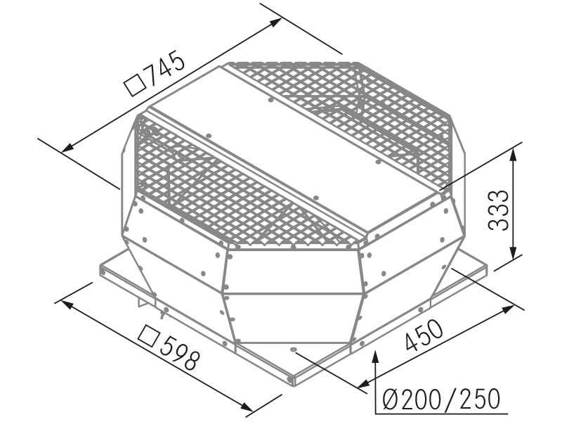 Campanas Extractoras de Cocina - M. Tejado - TJ2500EC - Plano técnico