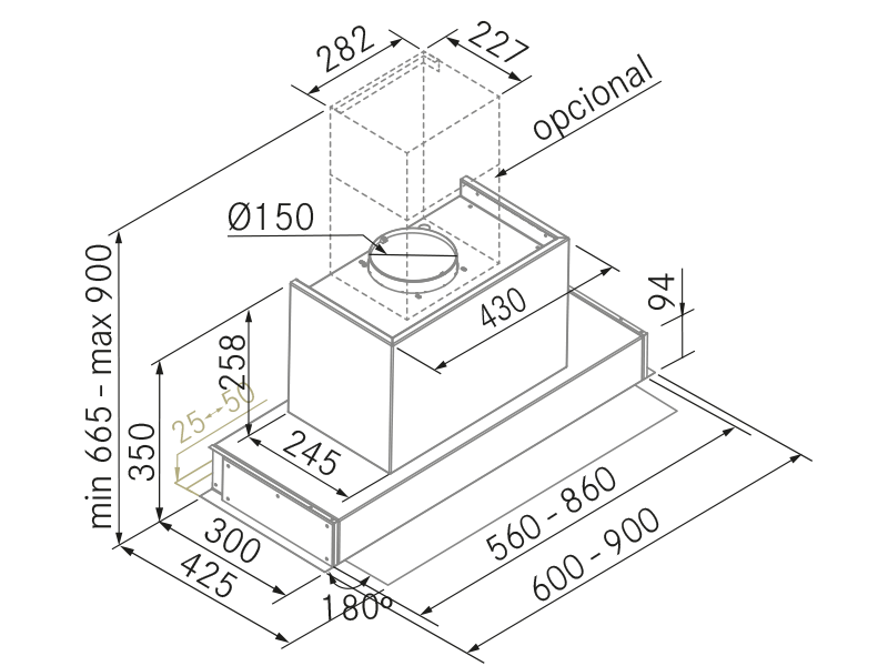 Campanas Extractoras de Cocina - Tersa - Plano técnico