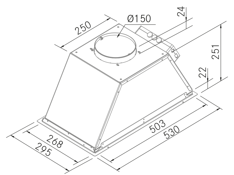 Campanas Extractoras de Cocina - N307 - Plano técnico