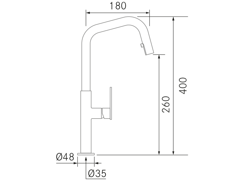 Grifos de cocina de diseño - Cross-E - Plano técnico
